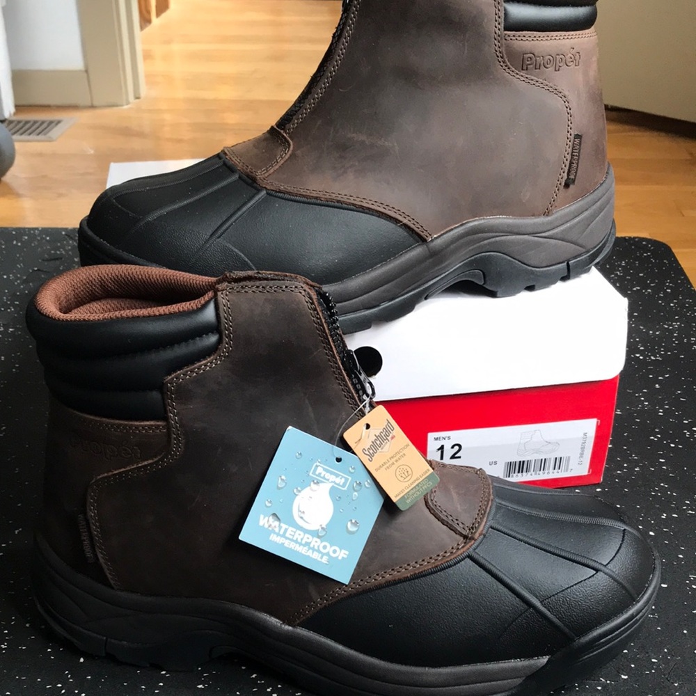 Propet Men's Brown Waterproof Ankle Boot 12 5E